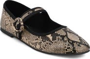 MIA Miya Snake Print Faux Leather Mary Jane Flat