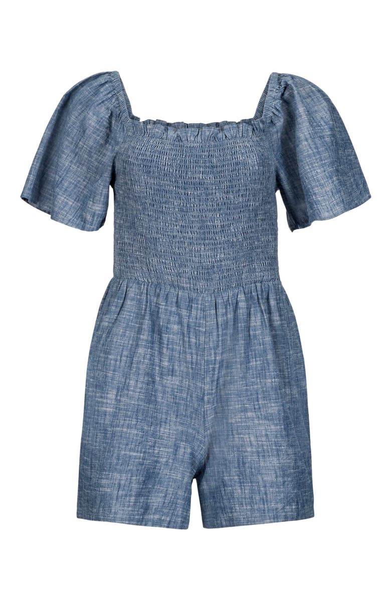 Hope 
Henry Women
s Organic Smocked Chambray Romper, Alternate, color, Chambray
