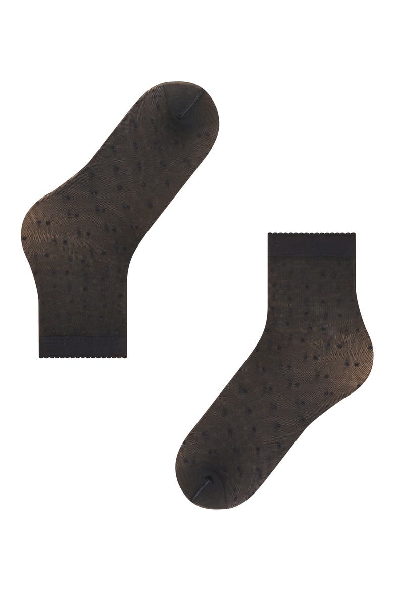 Polka Dot Mesh Crew Socks, Alternate, color, BLACK