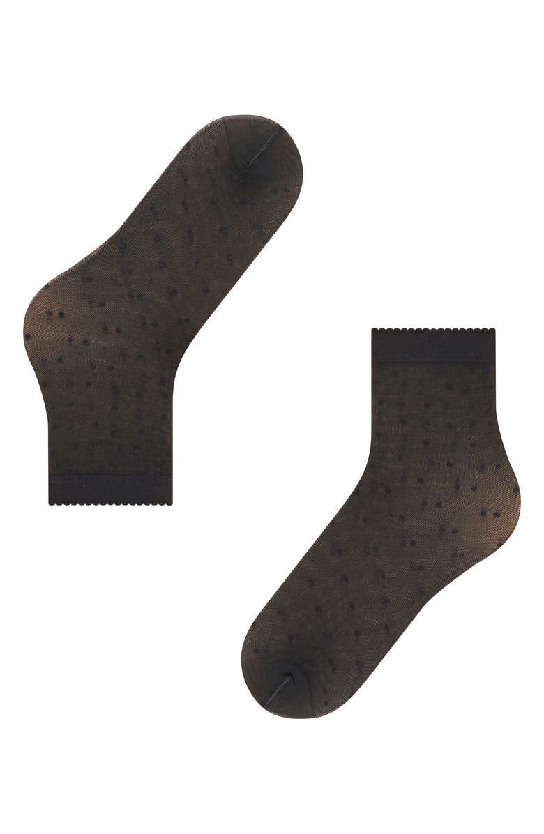 Falke Polka Dot Mesh Crew Socks, Alternate, color, Black