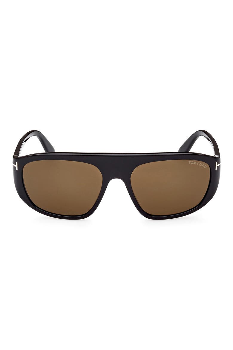 58mm Pilot Sunglasses, Main, color, SHINY BLACK / ROVIEX