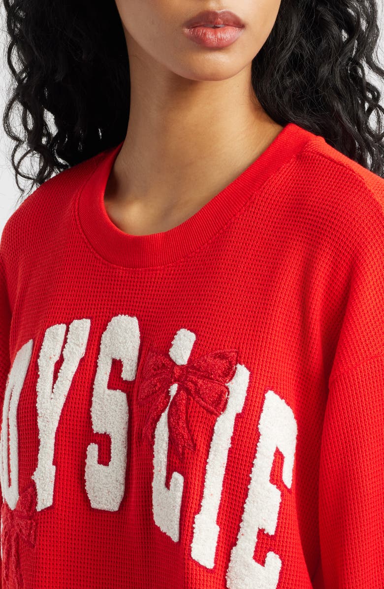 BOYS LIE Wrap Me in in a Bow Kara Crewneck Sweatshirt, Alternate, color, Red