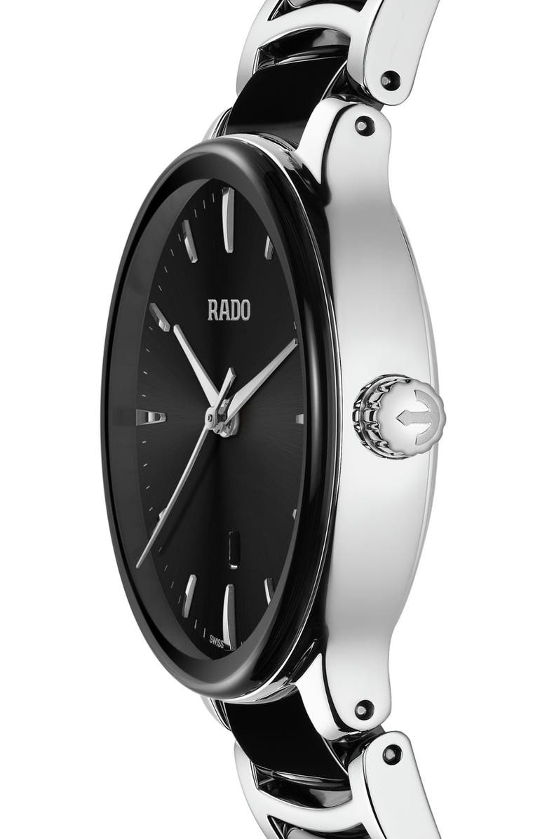 RADO Centrix Bracelet Watch, 30.5mm, Alternate, color, Black