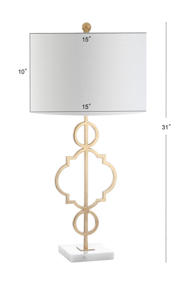 JONATHAN Y July 31" Modern Contemporary Metal LED Table Lamp, Gold Painting, Alternate, color, Gold Painting/White