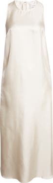 LOULOU DE SAISON Paloma Twist Detail Silk Twill Dress