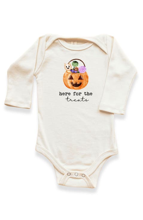 Here For The Treats Organic Bodysuit Long Sleeve
