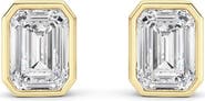 Bliss Diamond 2Ct TW Emerald Cut Diamond Bezel Studs 14k Gold Lab Grown Earrings