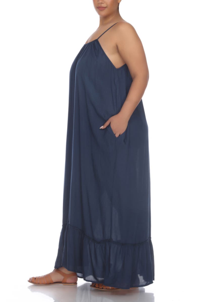 BOHO ME Spaghetti Strap Maxi Dress with Ruffle Hem, Alternate, color,