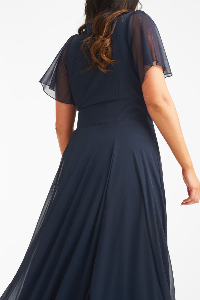 Kemi Solid Bolero Wrap Bodice Maxi Gown, Alternate, color, Solid Navy