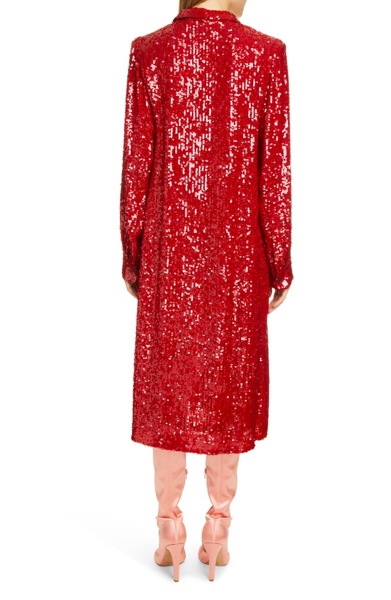 Dries Van Noten Della Sequin Long Sleeve Shirtdress, Alternate, color, 