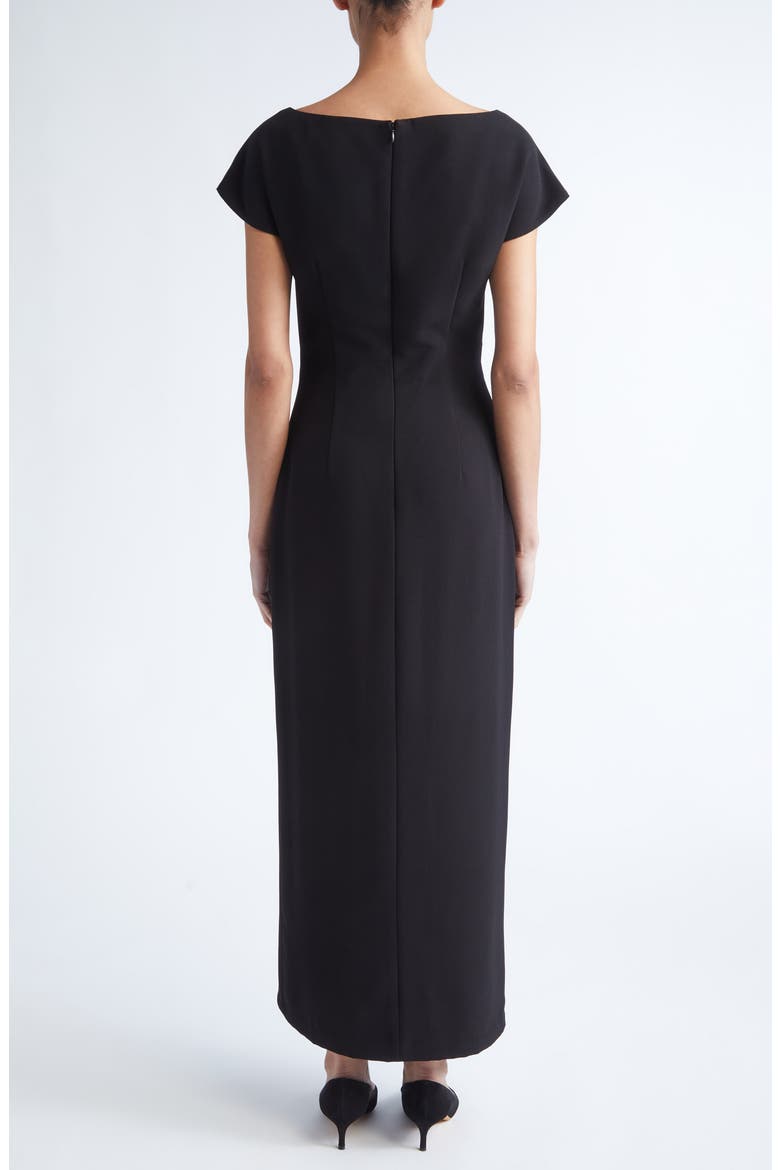 Cascade Stretch Crepe Dress, Alternate, color, BLACK