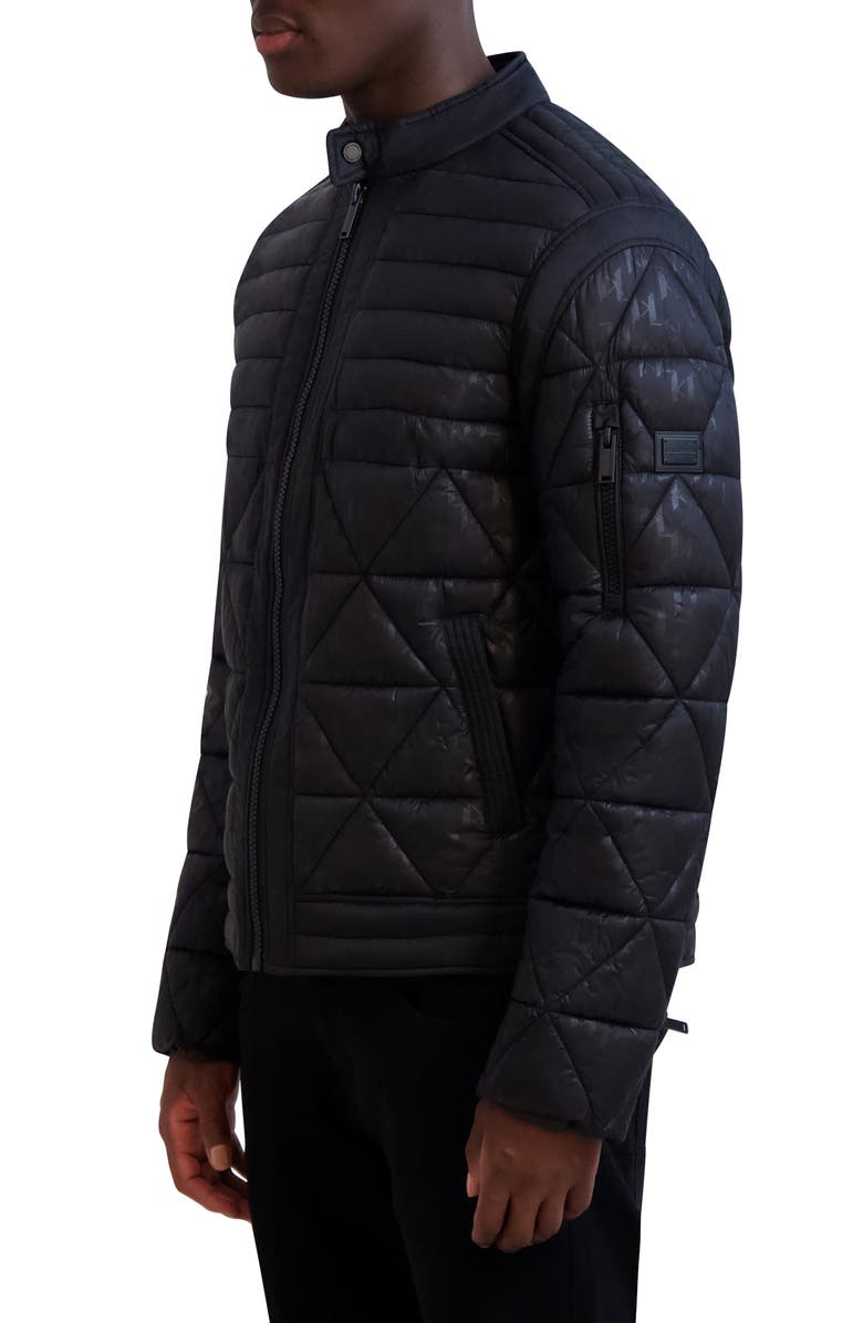 KARL LAGERFELD PARIS Logo Print Quilted Jacket, Alternate, color, 