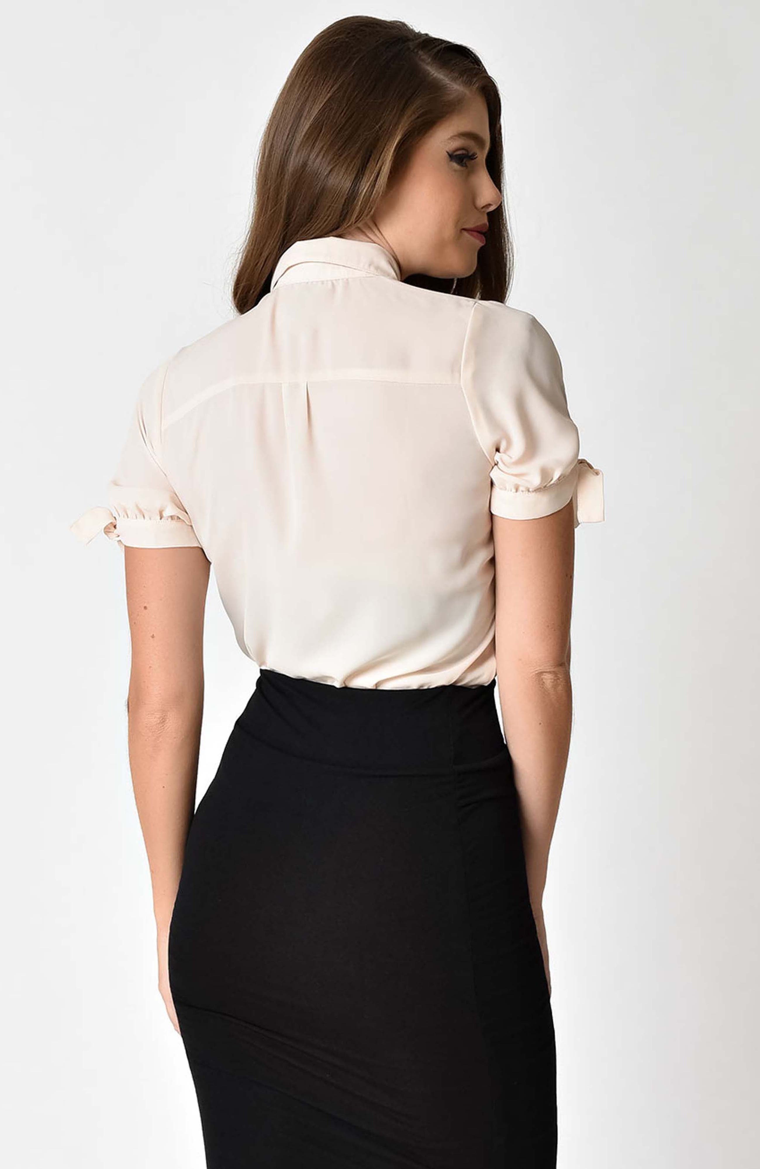 1950s Tie Cuff Blouse - image 2