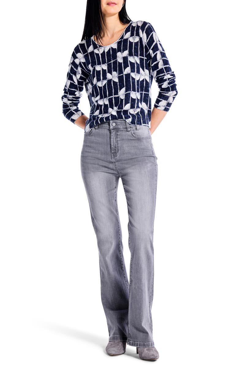 NIC+ZOE Shape Shift Cotton Blend Sweater, Alternate, color, Indigo Multi