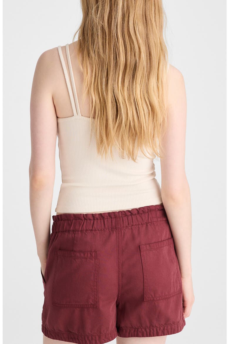 Pull-On Airy Denim Utility Shorts, Alternate, color, DUSTY MERLOT