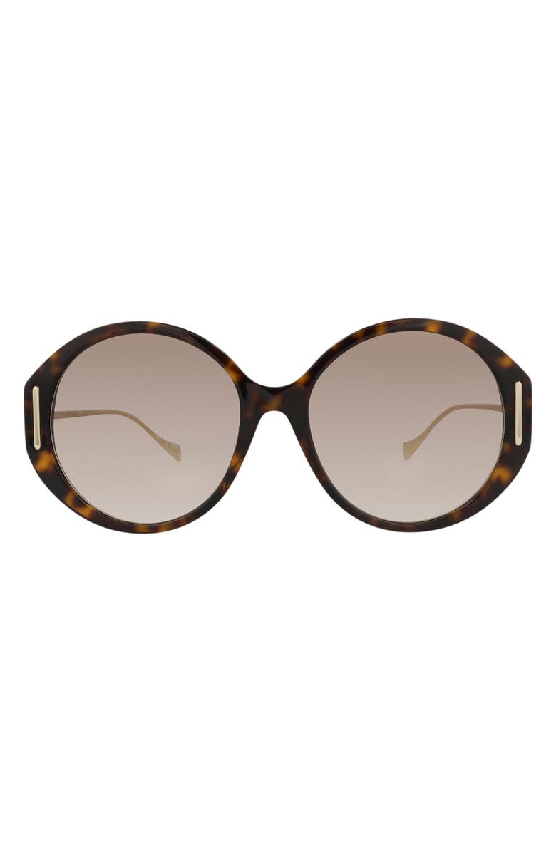Gucci 58mm Round Sunglasses, Main, color, Havana Gold Brown