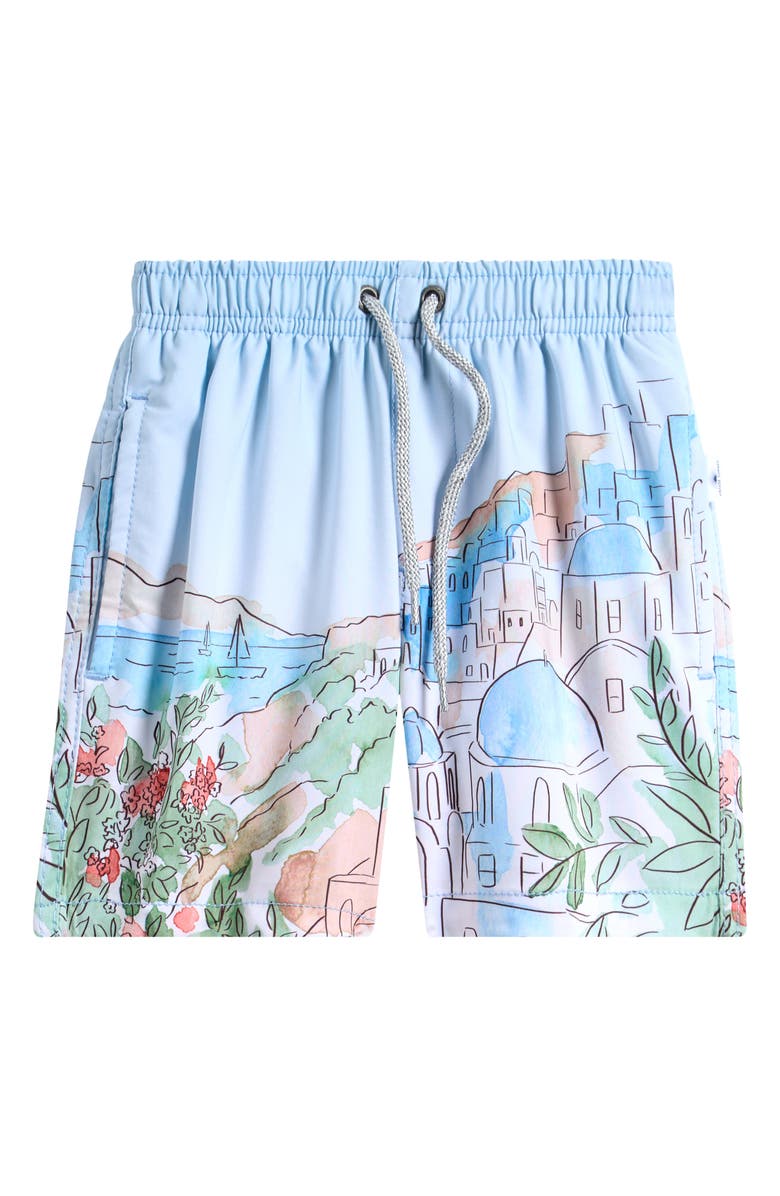 Vintage Summer Kids' Santorini Stretch Volley Swim Trunks, Main, color, Blue