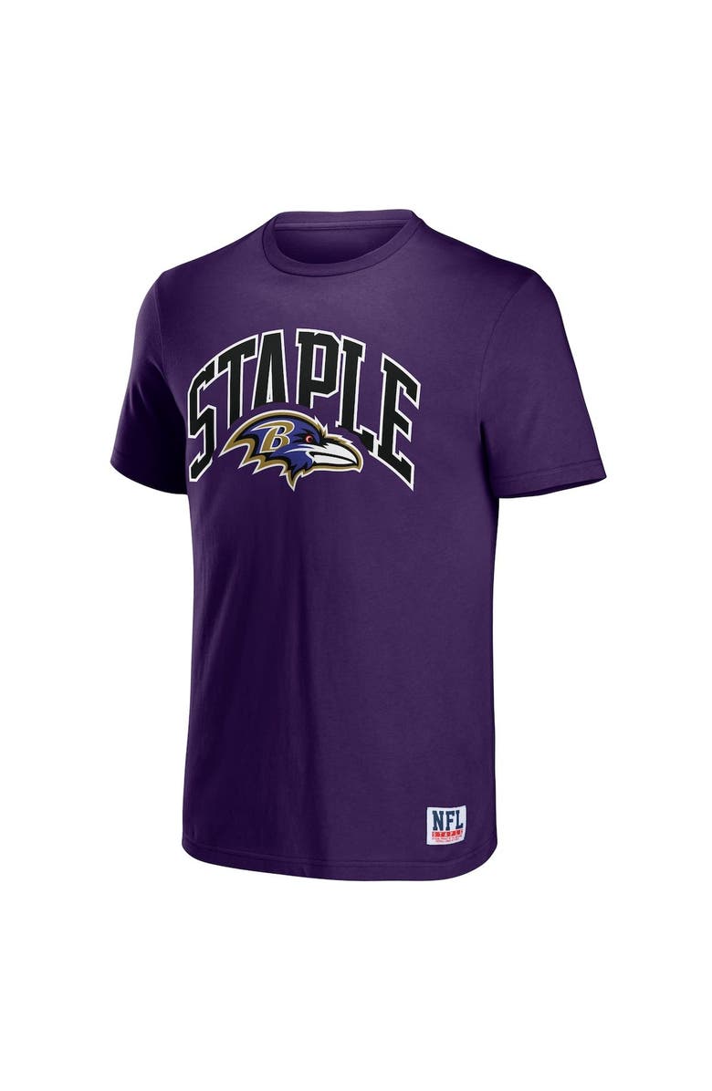STAPLE Men's NFL x Staple Purple Baltimore Ravens Logo Lockup T-Shirt, Alternate, color,