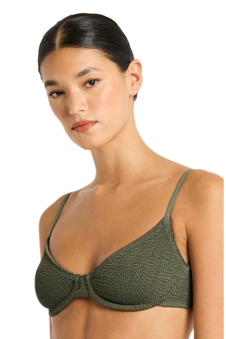 Gracie Balconette Bikini Top, Alternate, color, KHAKI ECO