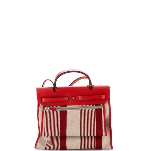 Pre-owned Hermes Hermes Herbag Zip H Vibration Toile And Leather 31