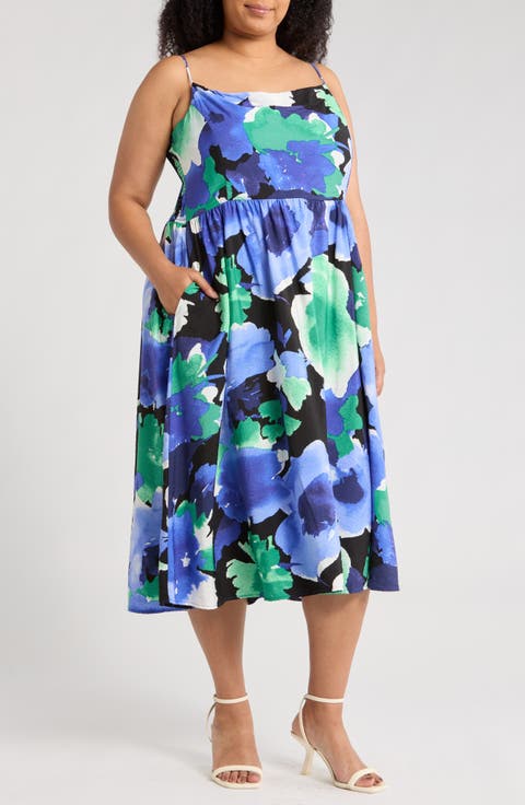 Floral Fit & Flare Sundress (Plus)