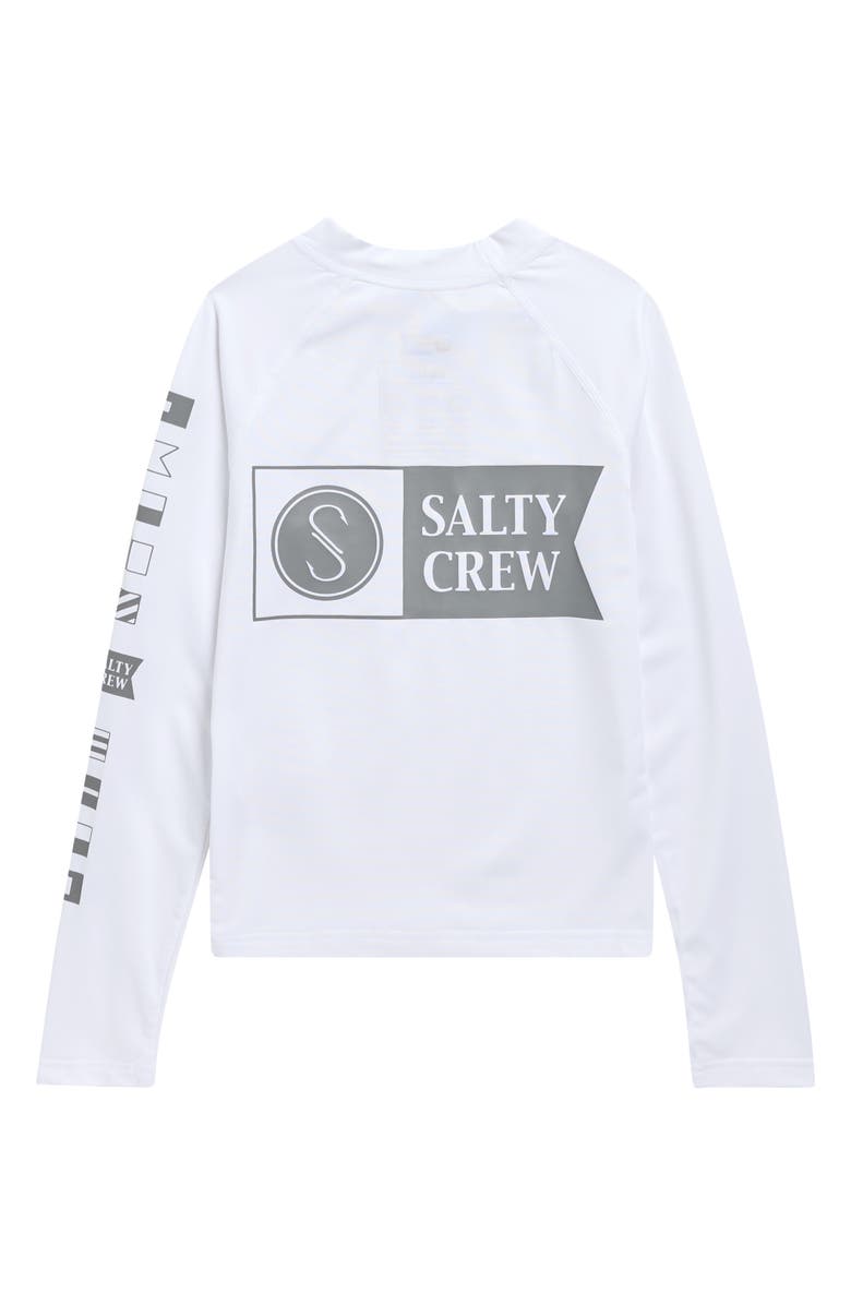 Salty Crew Kids' Alpha Long Sleeve Rashguard, Alternate, color, White