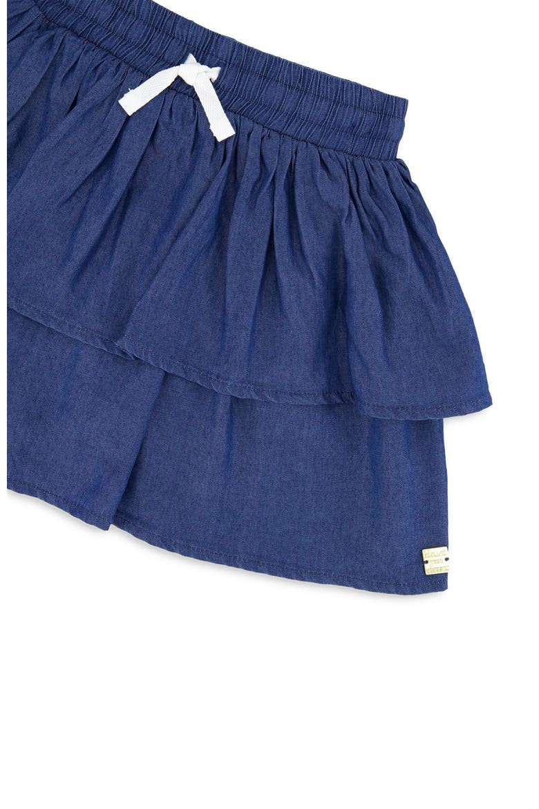 Elastic Waist drawstring Chambray Skort, Alternate, color, Bleu Chambray
