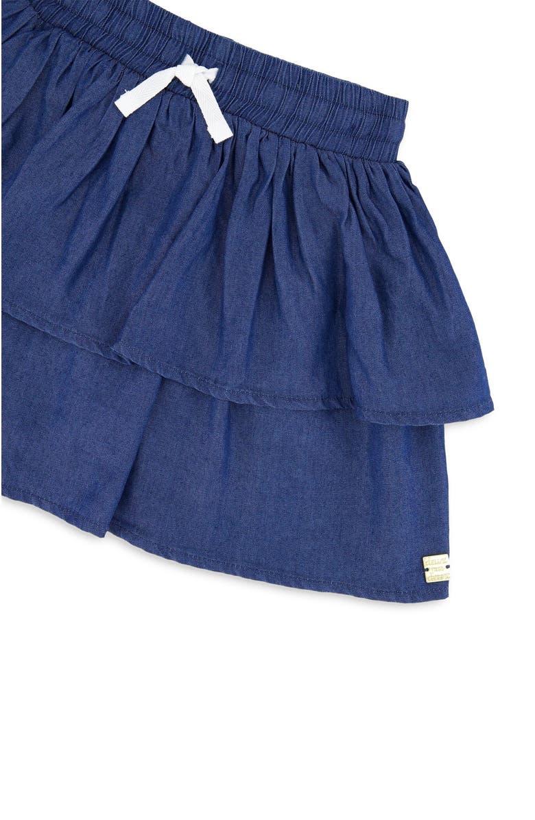 Deux par Deux Elastic Waist drawstring Chambray Skort, Alternate, color, Bleu Chambray