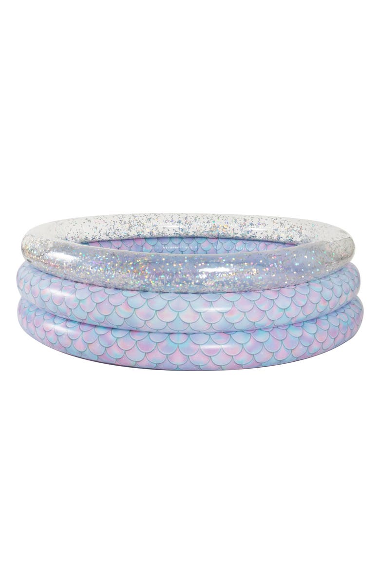 POOLCANDY Mermaid Glitter Sunning Inflatable Pool, Alternate, color, Purple