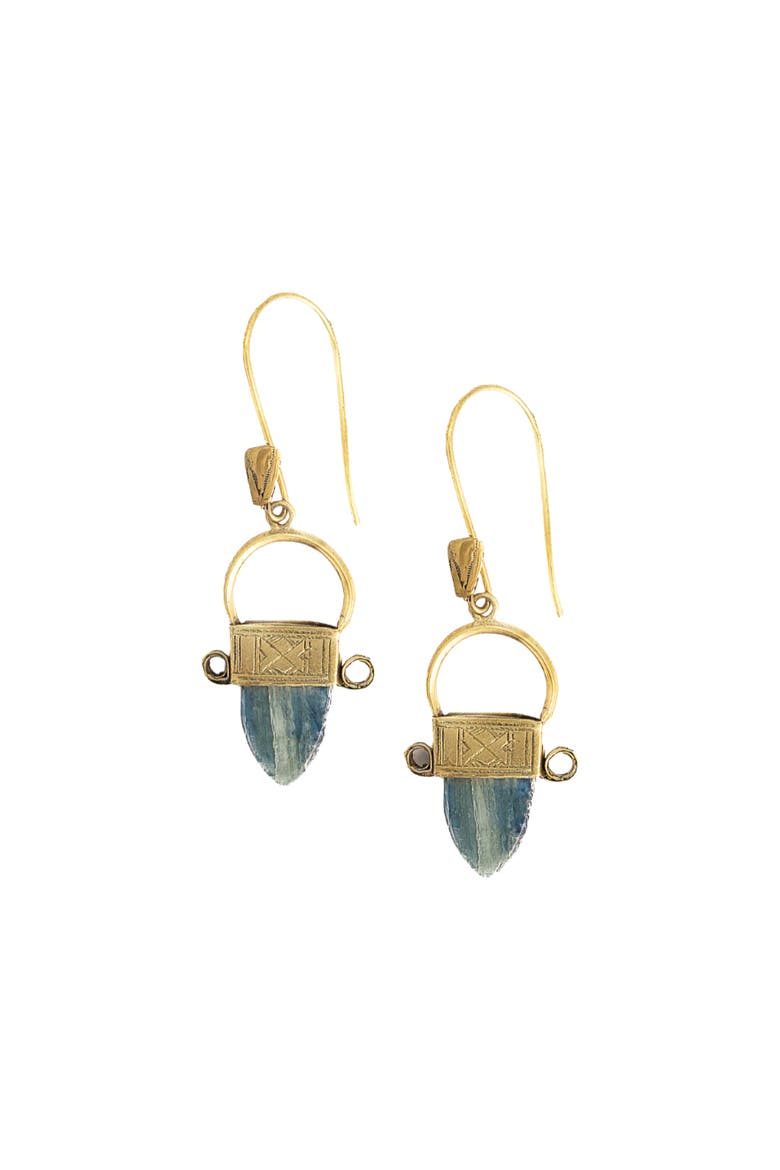 Tuareg Kyanite Earring, Main, color, Gold Plated