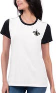 G-III 4HER BY CARL BANKS Women's G-III 4Her by Carl Banks White/Black New Orleans Saints Fashion Illustration T-Shirt