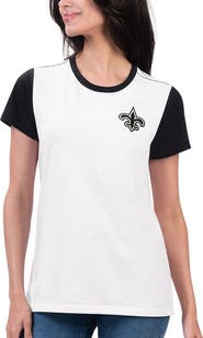 G-III 4HER BY CARL BANKS Women's G-III 4Her by Carl Banks White/Black New Orleans Saints Fashion Illustration T-Shirt