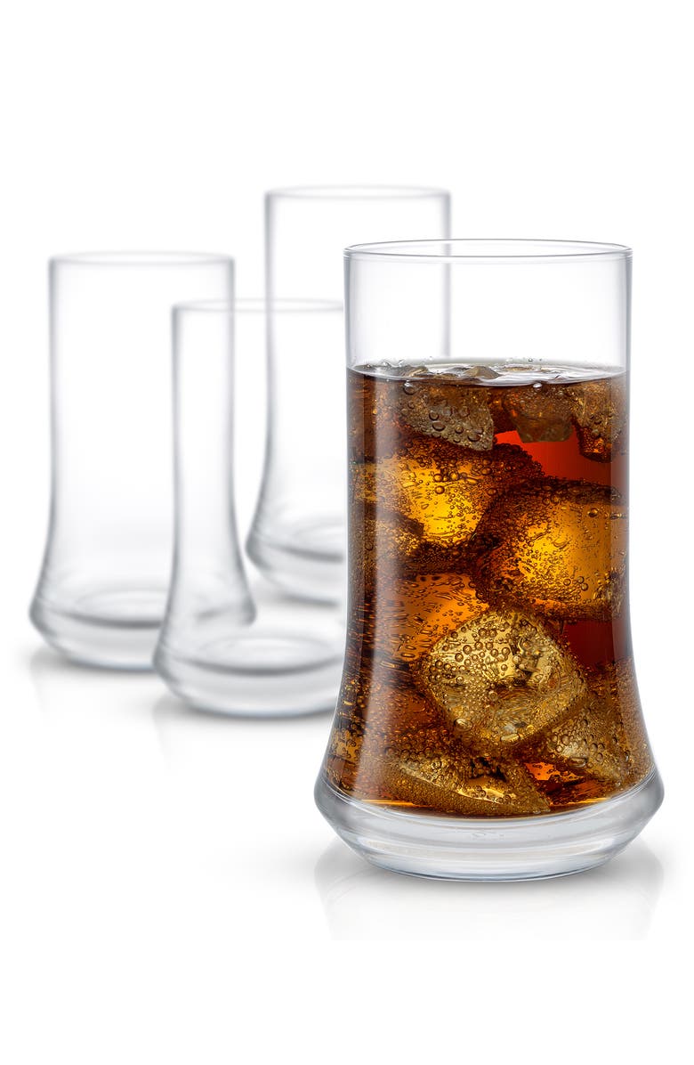 JoyJolt Cosmos Crystal Highball Glasses - Set of 4, Alternate, color, Clear