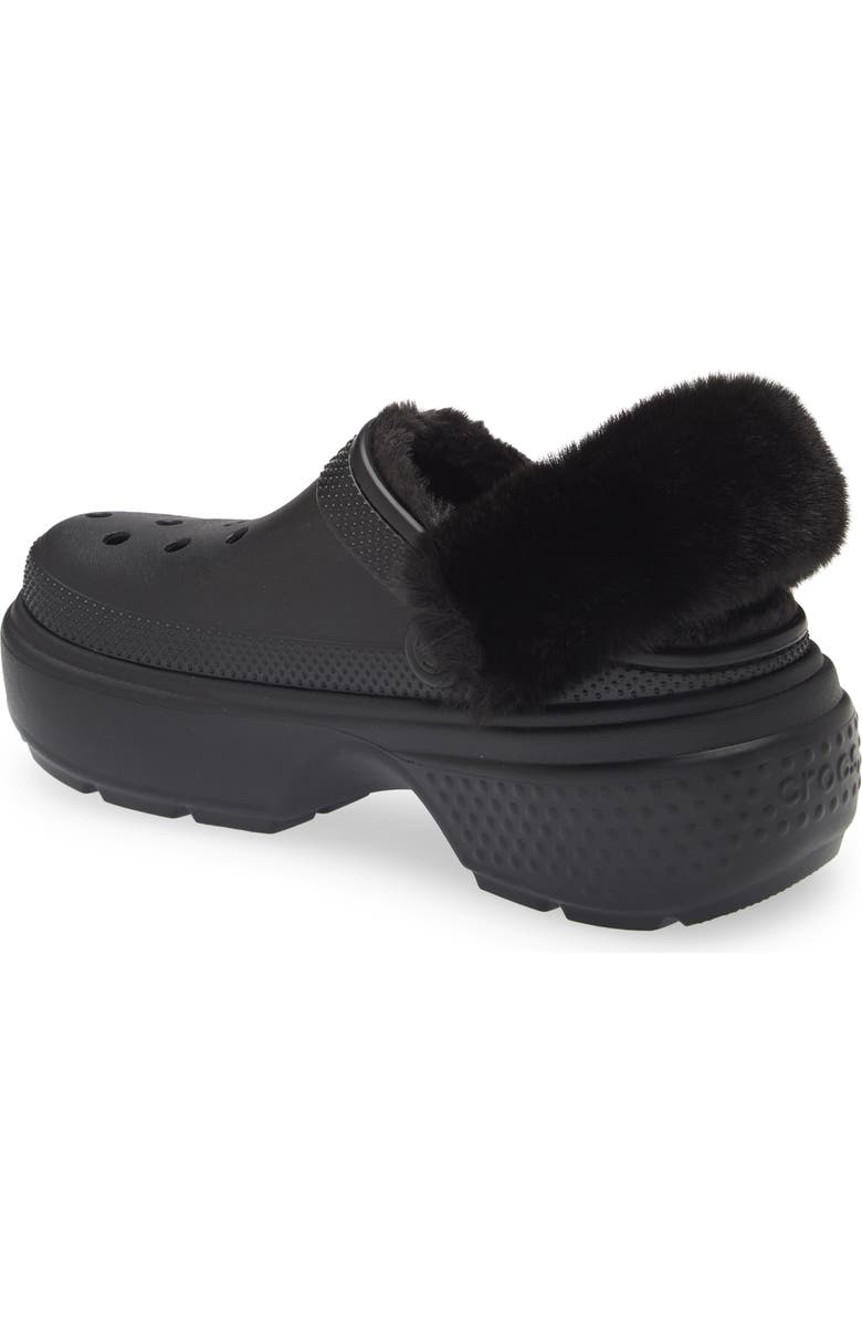 CROCS Stomp Faux Fur Platform Clog, Alternate, color,