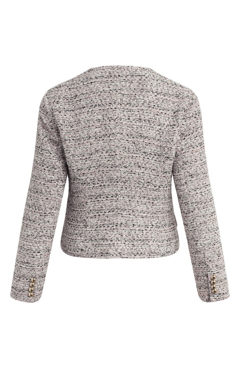 Favorite Daughter Embellished Crop Jacket, Alternate, color, Pink Tweed