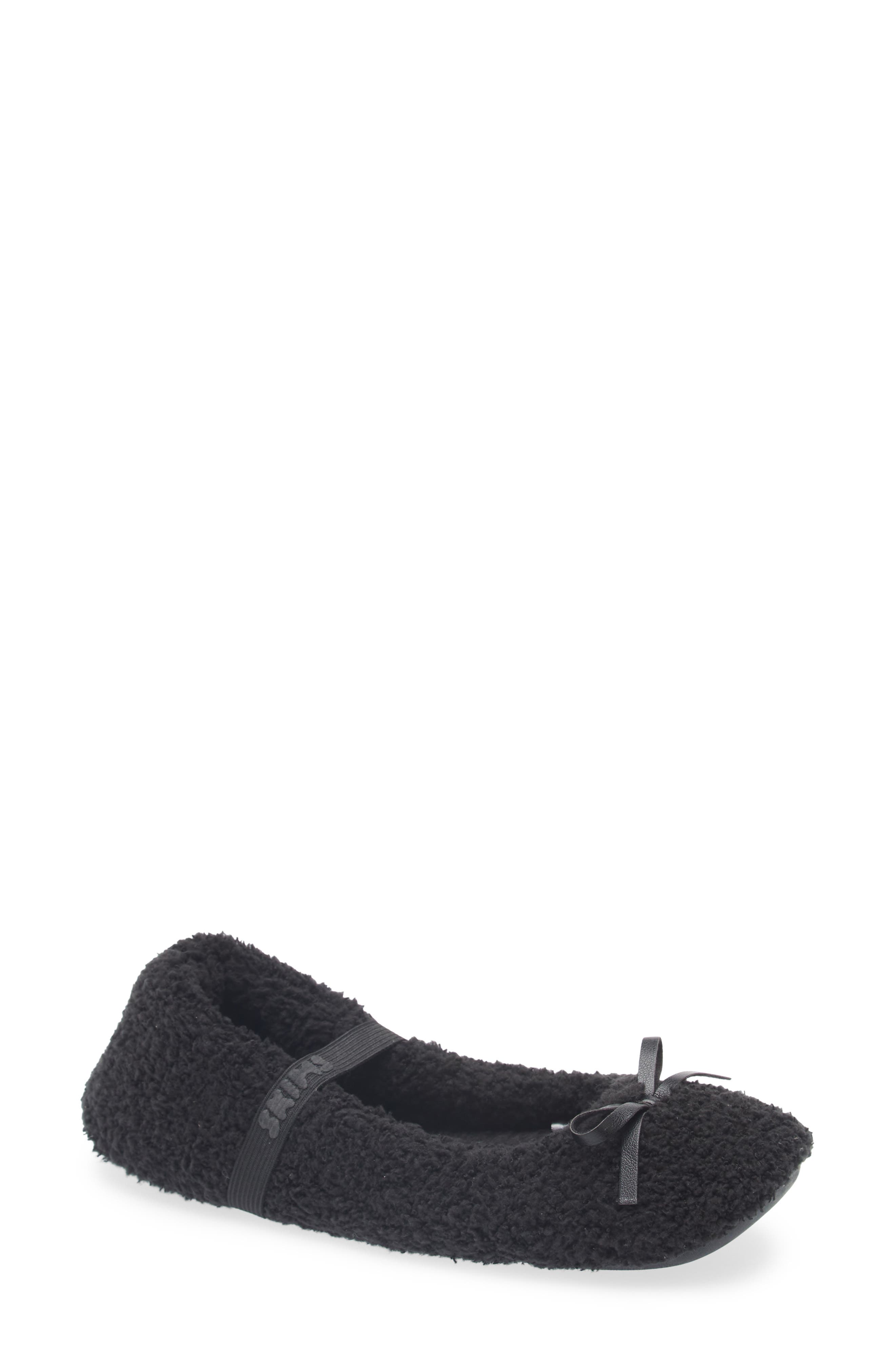 SKIMS Cozy Ballet Slipper, Main, color, Onyx