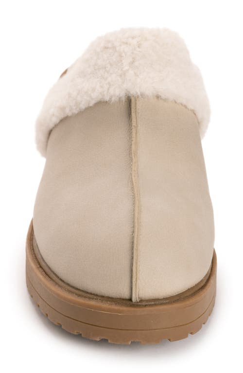 Muk Luks Sophia Faux Fur Trim Mule In Brown
