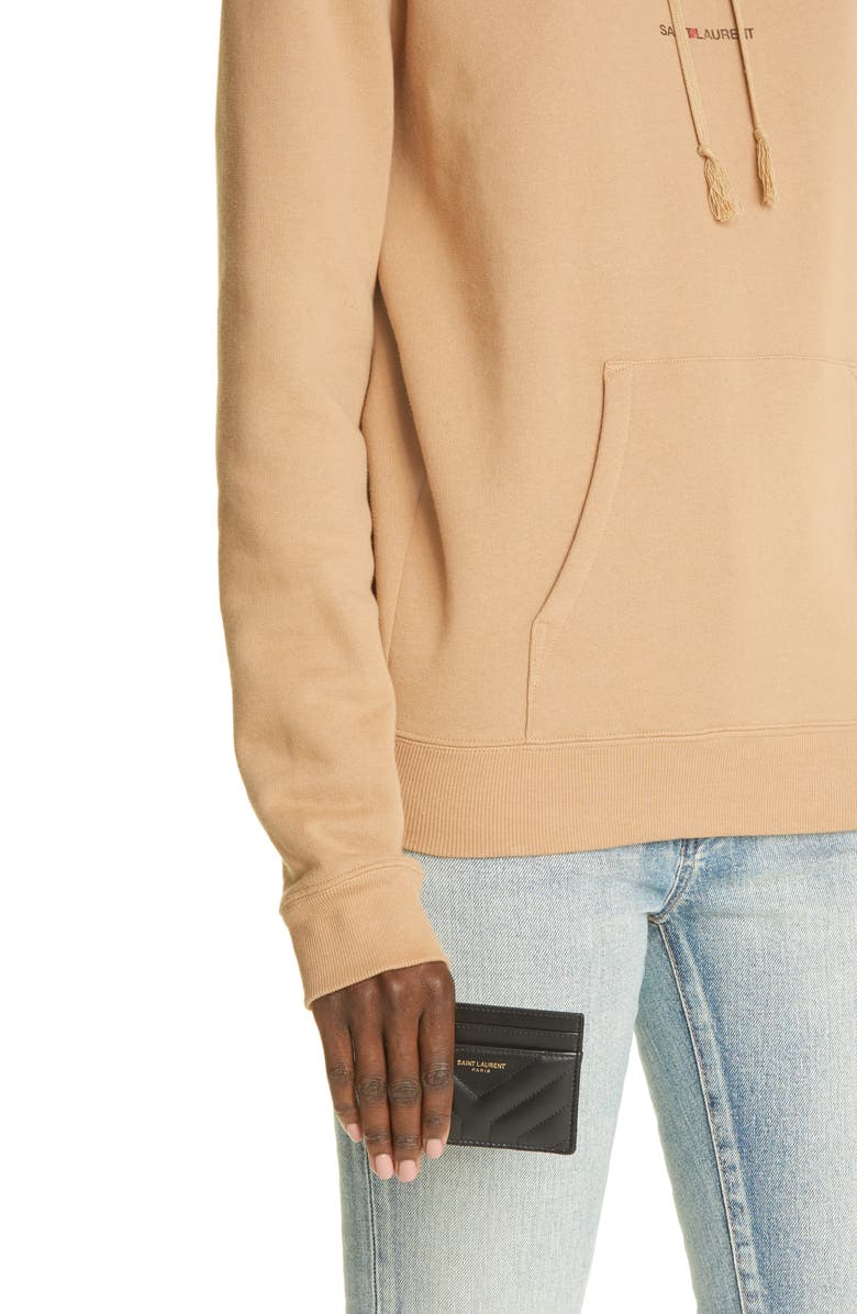 Saint Laurent Joan Quilted Leather Card Case, Alternate, color,