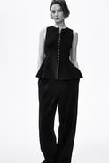 H&M Rib-knit Peplum Waistcoat