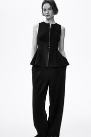 H&M Rib-knit Peplum Waistcoat