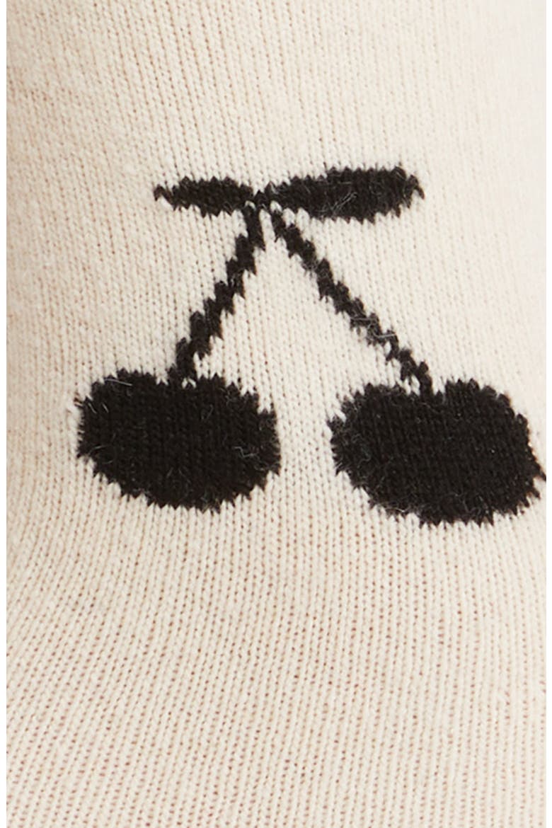 Print Quarter Socks, Alternate, color, IVORY CHERRY