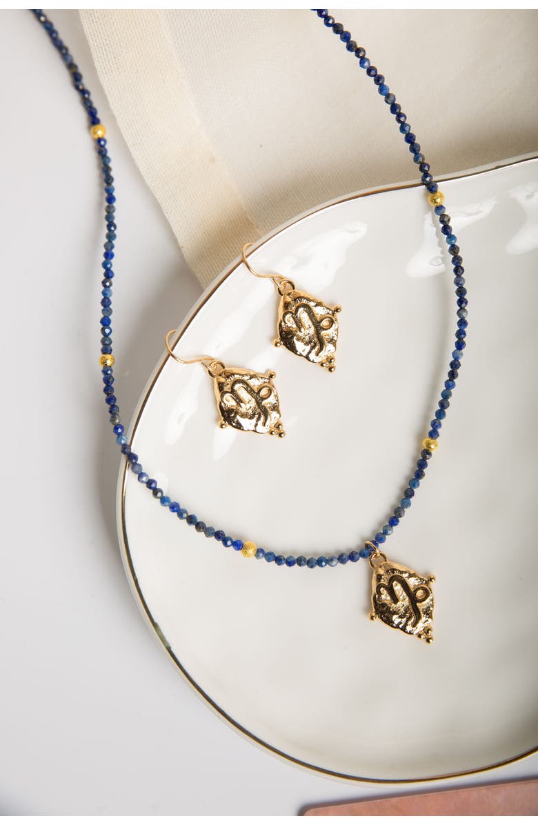 Seven Saints Capricorn Zodiac Choker Necklace, Alternate, color, Gold