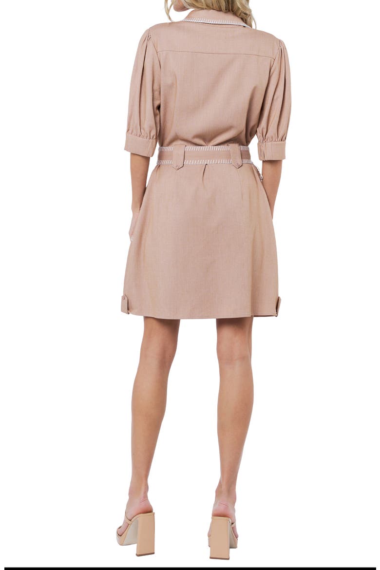 Gelso Whipstitch Detail Shirtdress, Alternate, color, TAUPE
