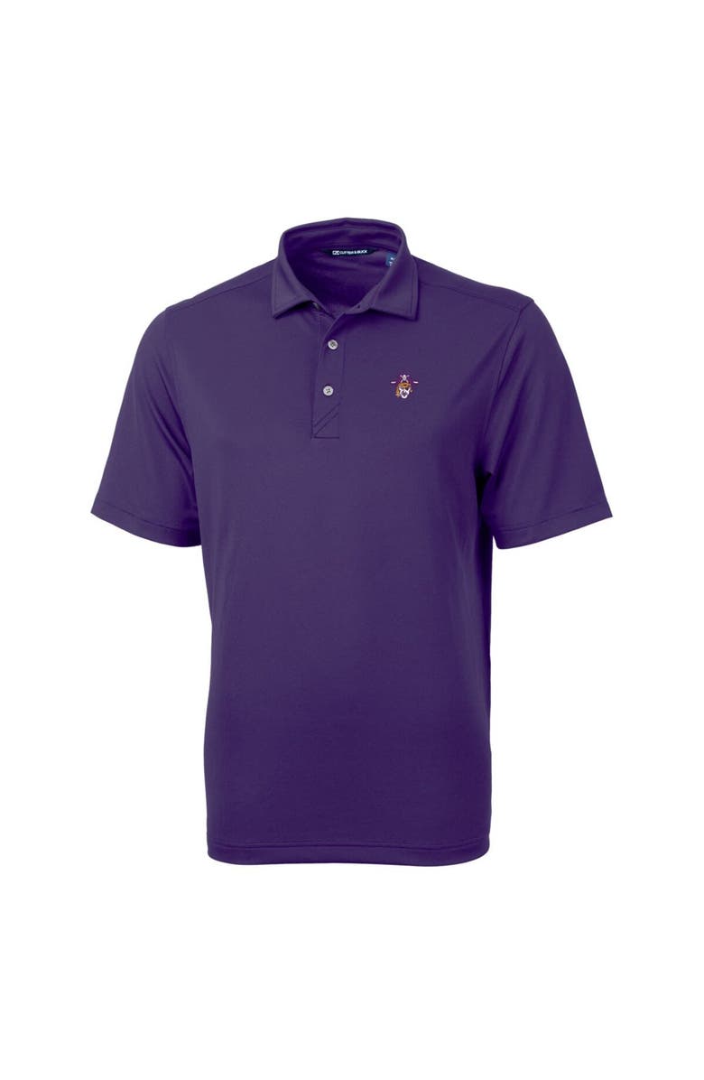 Cutter & Buck Men's Cutter & Buck Purple ECU Pirates Team Logo Virtue Eco Pique Recycled Polo, Alternate, color, Purple