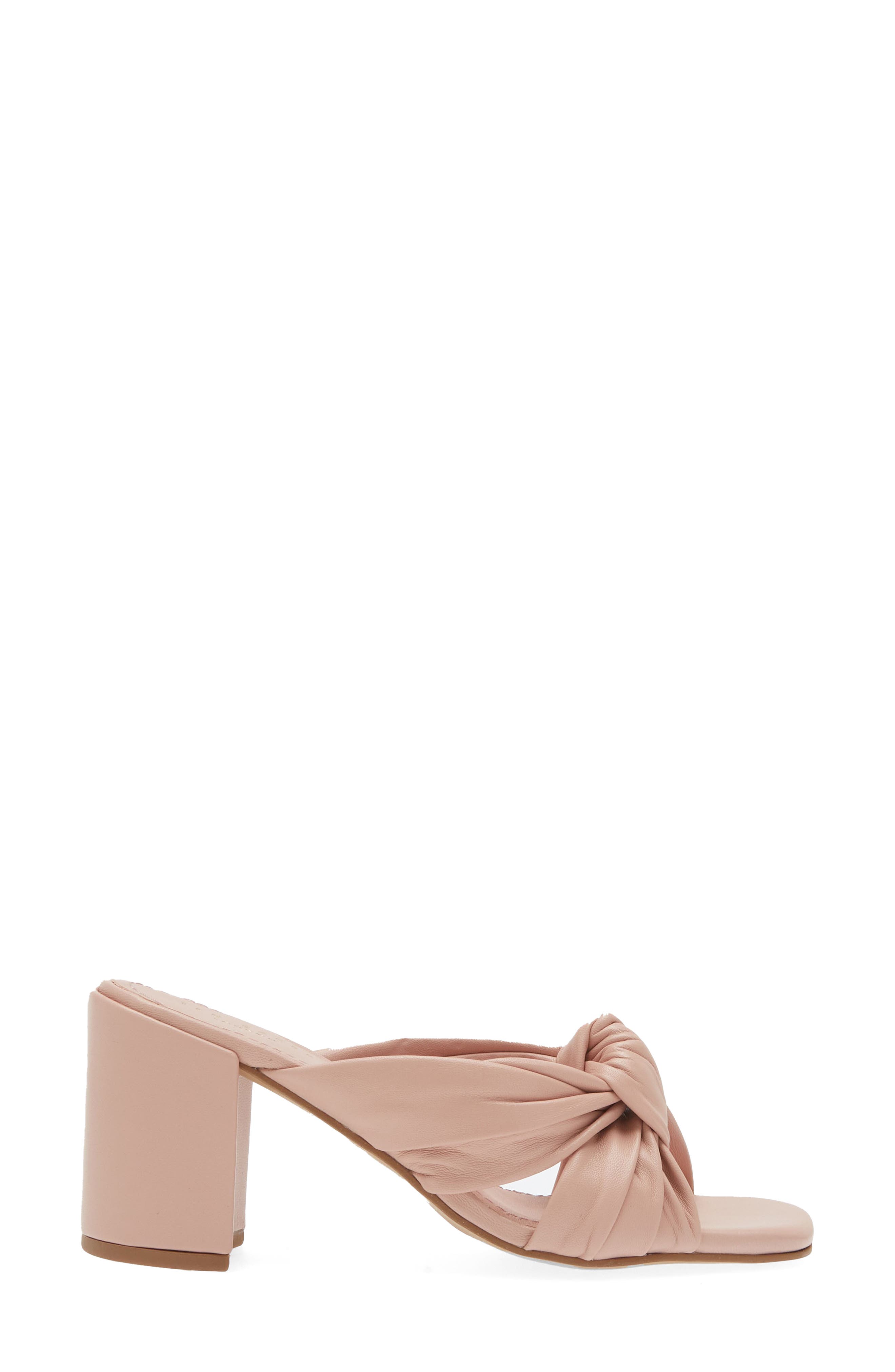 Ted Baker London Shennly Knotted Block Heel Slide Sandal, Alternate, color, Pale Pink