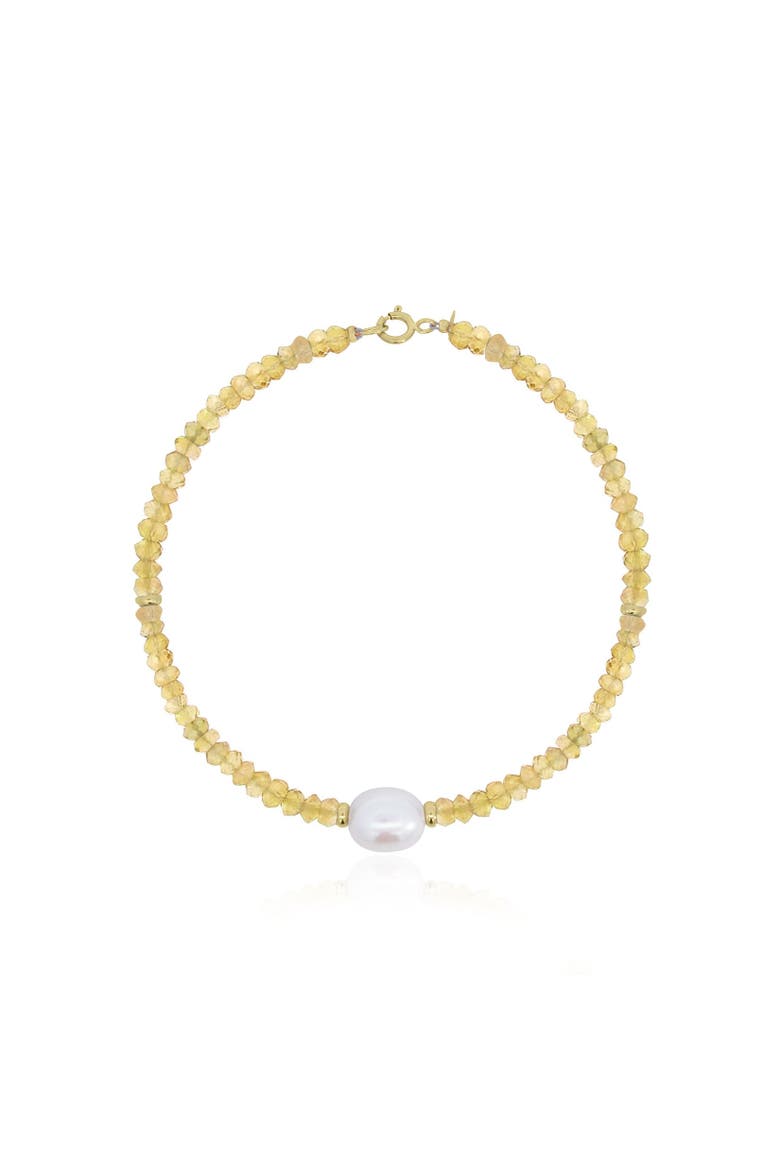 Citrine Bead Pearl Bracelet, Main, color, Citrine