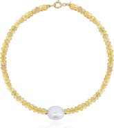 The Lovery Fine Jewelry Citrine Bead Pearl Bracelet
