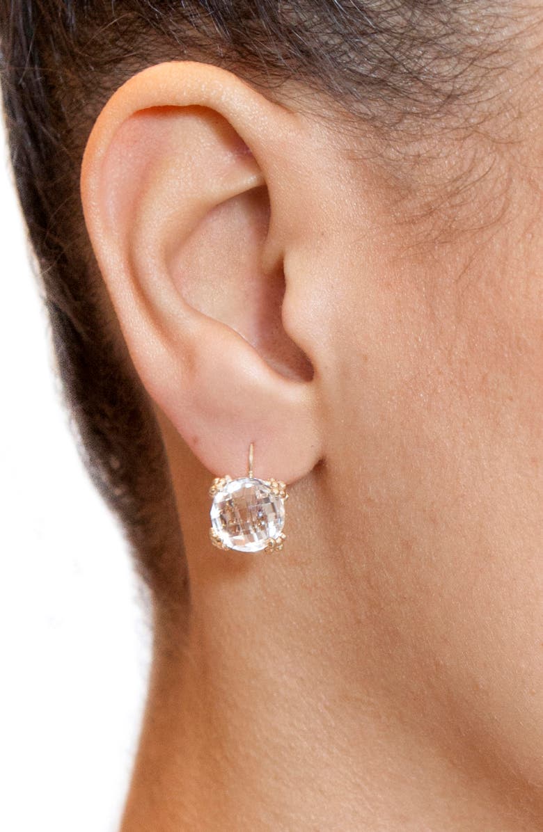 Anzie Dew Drop White Topaz Cluster Drop Earrings, Alternate, color, Gold