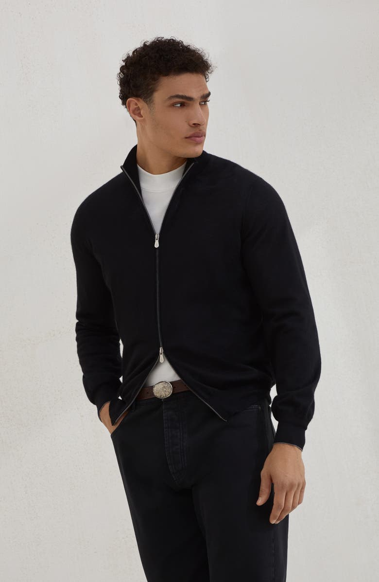 Brunello Cucinelli Lightweight cardigan, Alternate, color, Black