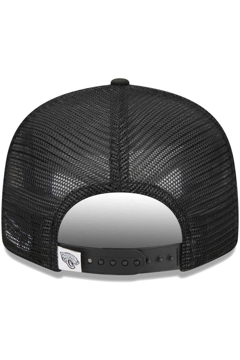 Men's New Era Black Jacksonville Jaguars  Main Trucker 9FIFTY Snapback Hat, Alternate, color, Black